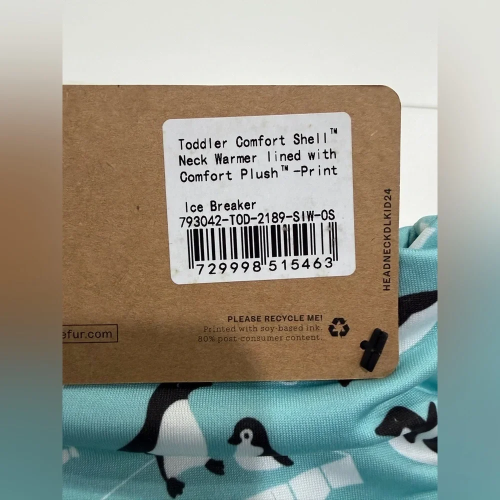 Turtle Fur Kids Printed Comfort Shell Toddlers Neck Warmer Lined Plush Blue NWT
